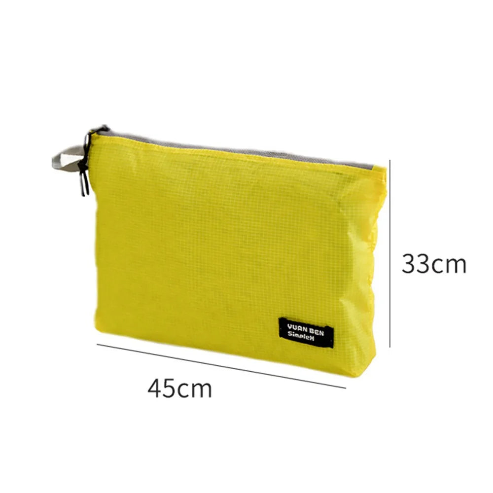 Silicone-coated Luggage Storage Bag Multifunctional Ultra-lightweight Travel Organizer Bag High-Capacity Yellow Orange