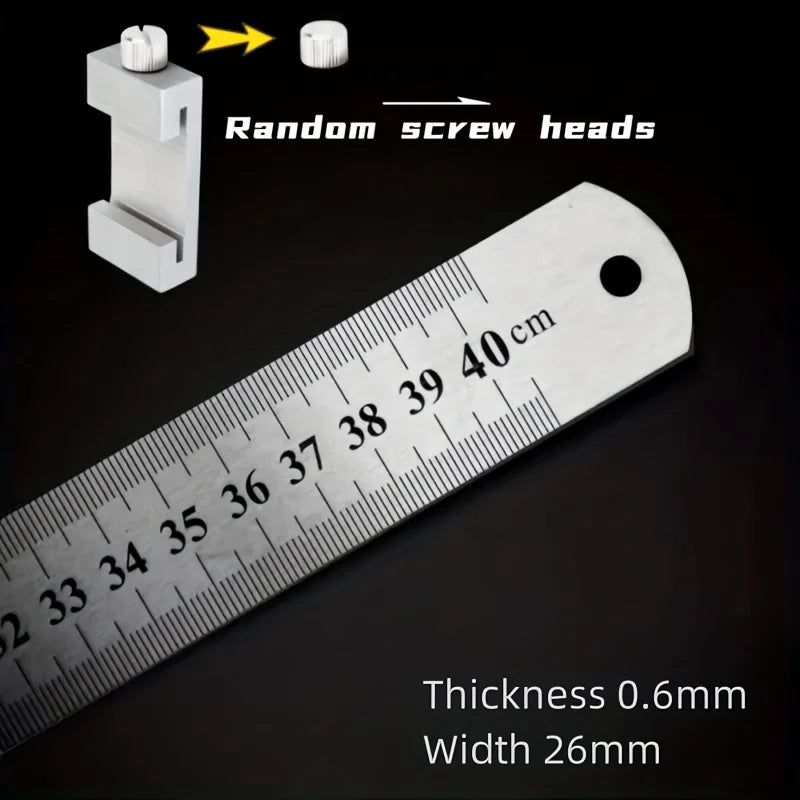 Carbon Steel Ruler Limit Block Measuring Rulers Positioner Carpentry Scriber Hand ToolAdjustable Measuring Marking Gauge