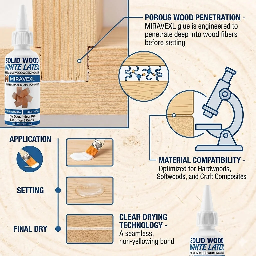 50g Eco-Friendly White Wood Glue with Brush, Quick Dry Strong Bond for Office Craft Woodworking & School DIY Projects