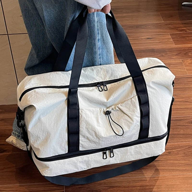 Large Capacity Travel Duffels Bag With Independent Shoe Compartment Travel Totes Suitable For Yoga Gym Storage Weekends Bags