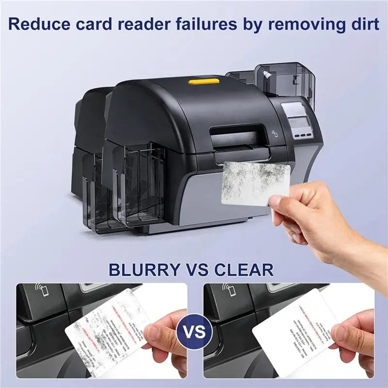 Top-CR80 Card Reader Cleaning Cards, 100PCS Dual Side Card Reader Cleaner, POS Swipe Terminal Cleaning Cards