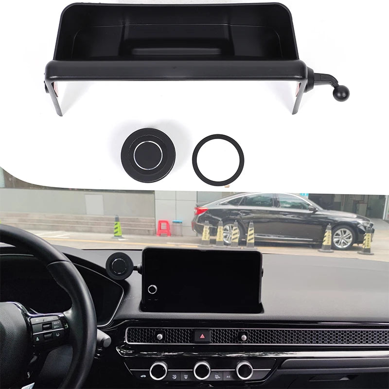 For Honda Civic 11th 2022 Car Phone Holder Screen Fixed Navigation Bracket Navigation Screen Rear Storage Box Organize Tray