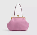 Women large oversized Kisslock Frame Bag clasp Clutch Jumbo pouch frame bag black baby pink green blue color