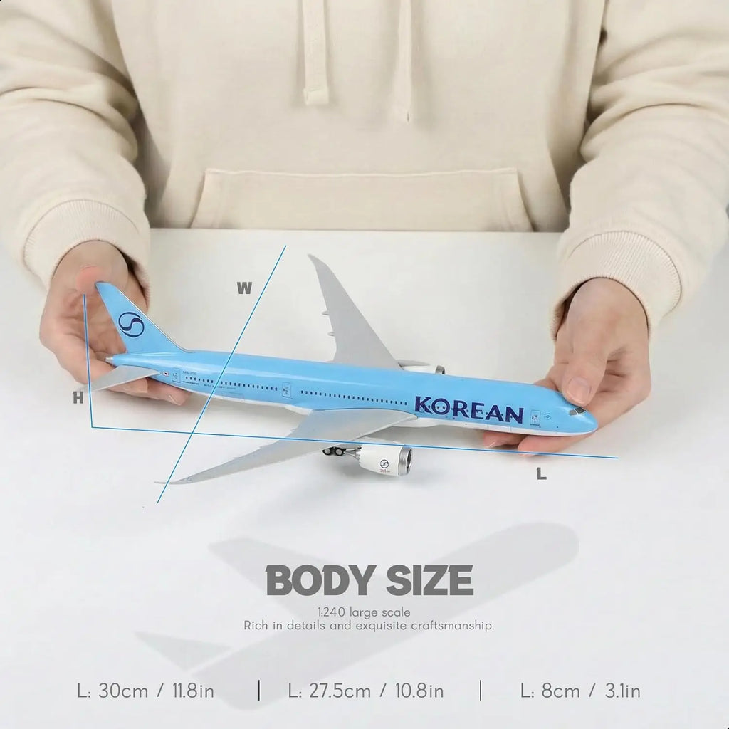 30cm B787 Korean Air Airplane Model Resin Replica Miniature Plane Model Child Toy Plane Boys Gift Adults Fun