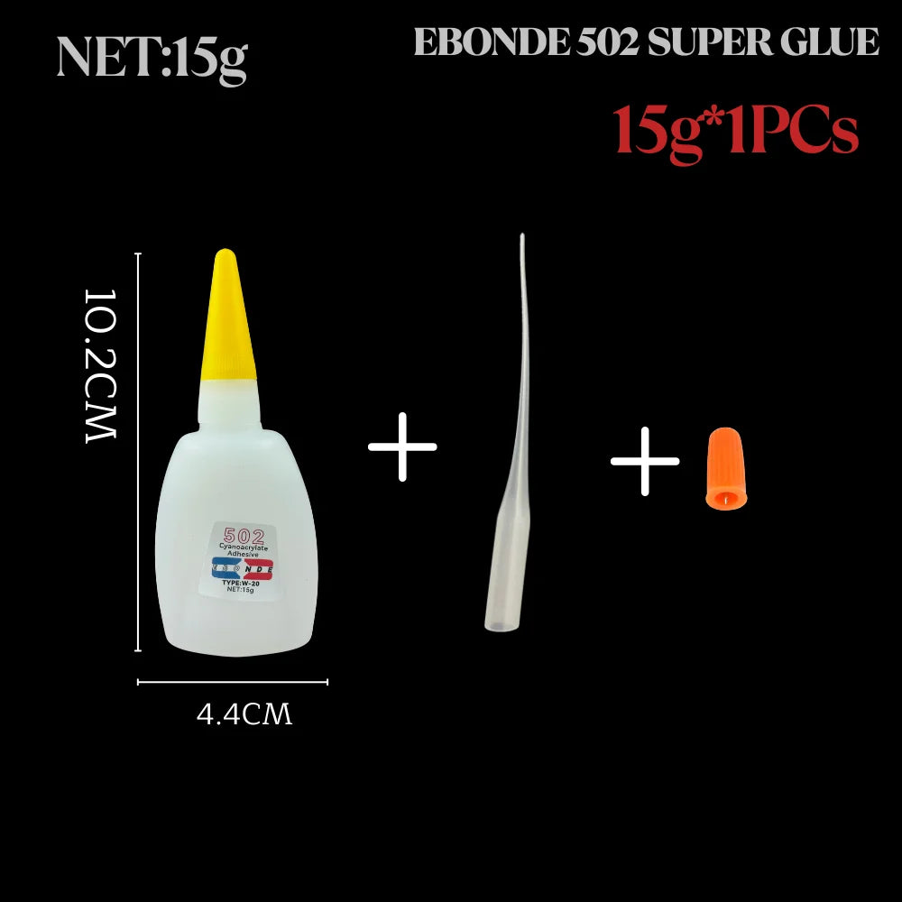 502 Thin Liquid Super Glue Cyanoacrylate Instant Strong Quick Dry Adhesive for Ceramic, Metal, Wood, Rubber, Plastic 3g/15g/35g