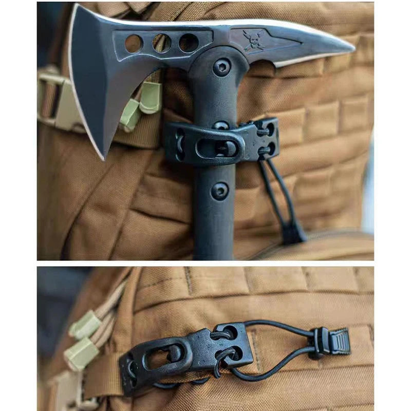 Tactical Flashlight Clip Molle Hiking Accessories Multifunction Hanging Buckle Shovel Clamp Axe Clamp Bracket Military Backpack