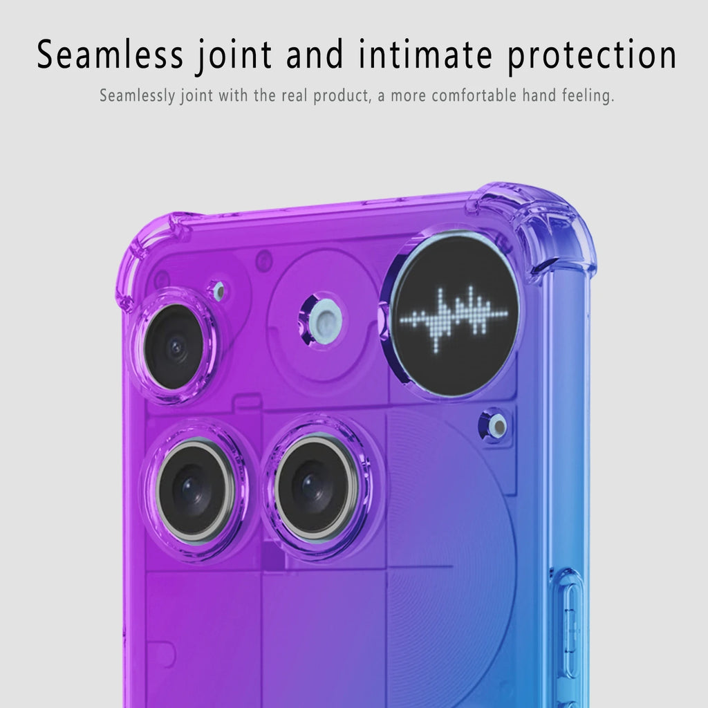 Airbag Shockproof Gradient Transparent TPU Case for Nothing Phone 3 (3) Protective Cover Back Shell Frame Capa Fundas