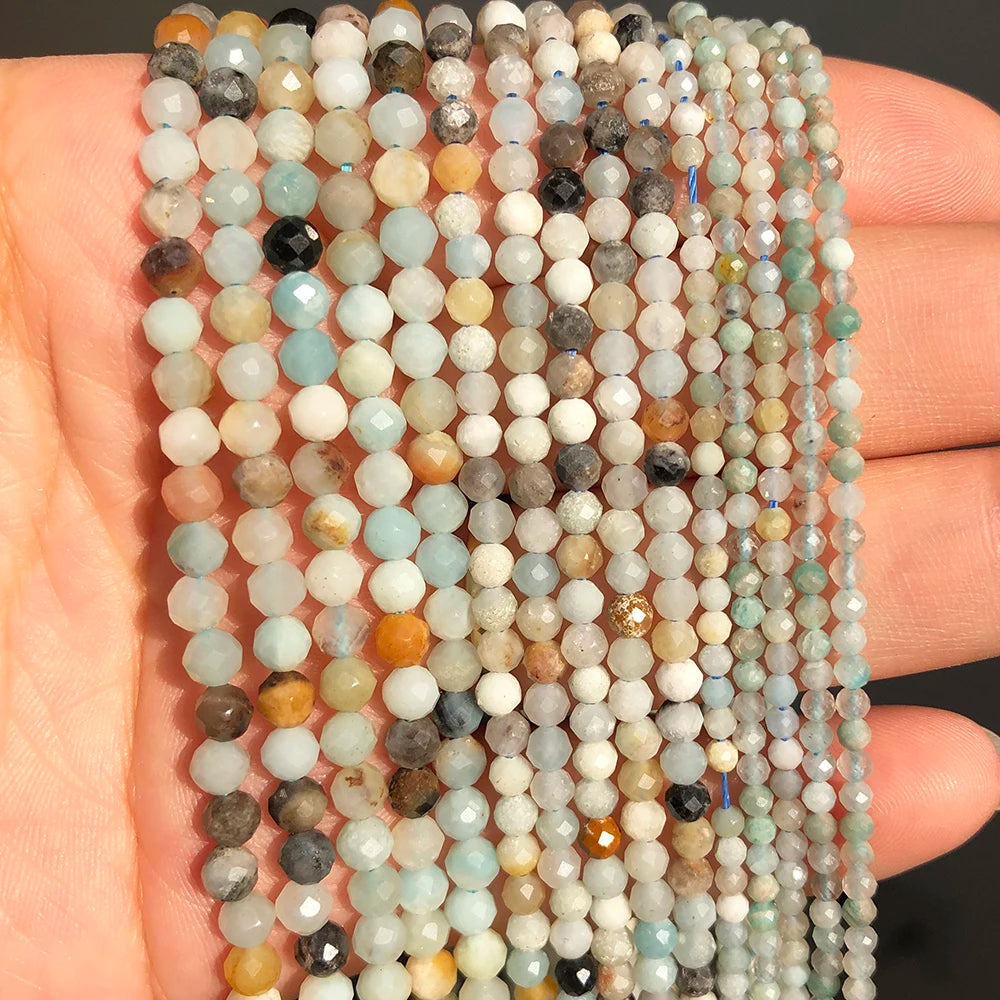 Natural Red Jasper 2mm 3mm 4mm Faceted Round Loose Spacer Beads Diy Bracelet Necklace Jewelry Making Handmade Crafts Accessories