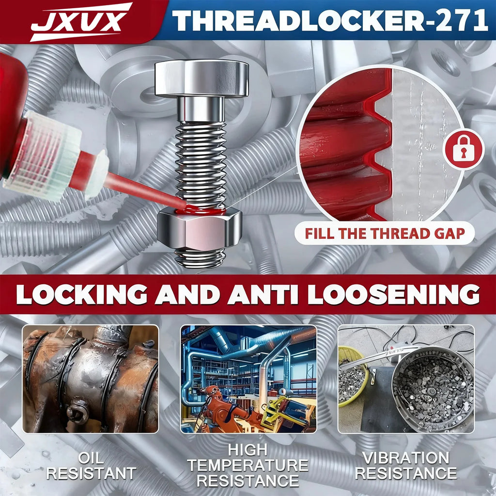 5PCS 243 Threadlocker Medium Strength Thread Locking Agent Sealant 50ml Anaerobic Glues Anti Loose Screw Glues Fastening Quickly Cured Threadlocker Adhesive for Screw.