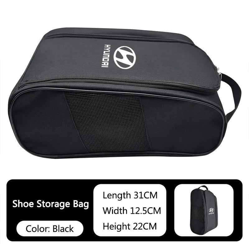 Car Sneaker Storage Bag Travel Outing Shoes Storage Zipper Style For Hyundai Tucson IX35 I30 I20 Kona Coupe Veloster I40 Getz