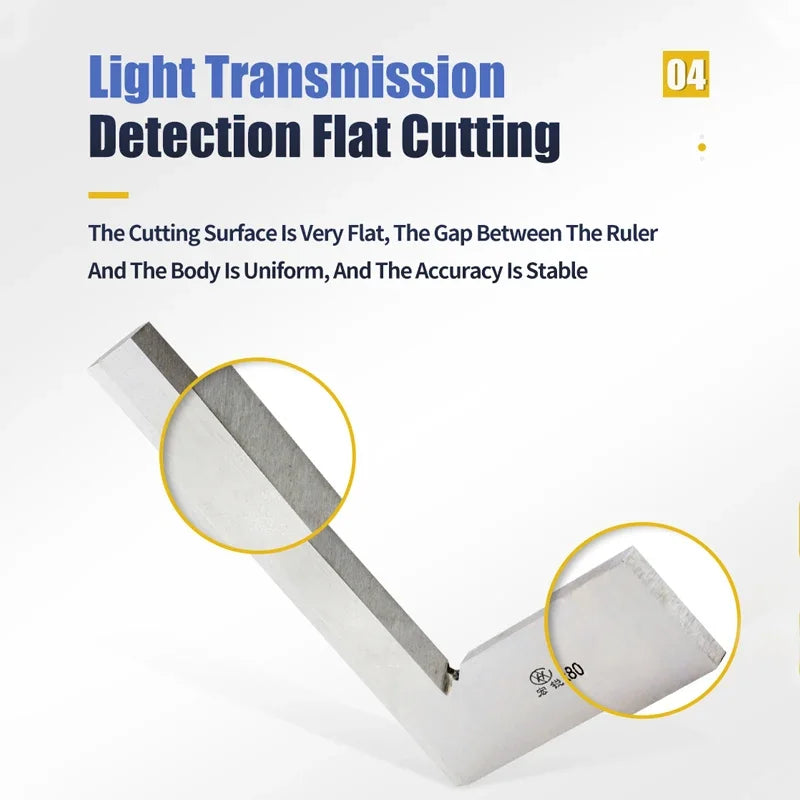 90 Degree Knife Edge Square Ruler Measuring Multi Angle Bladed Try Square Angle Ruler L-shaped Ruler Set Squads Gauge Tool