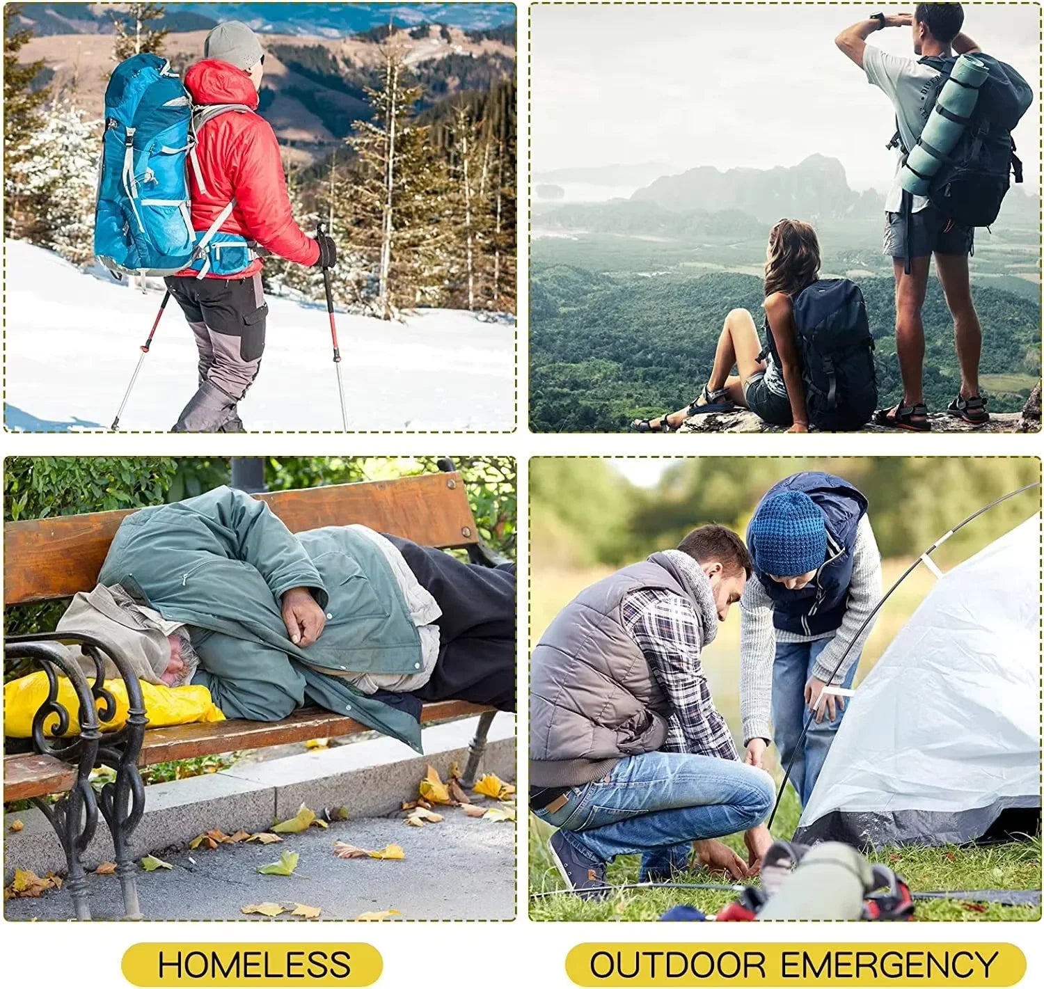 2/3/5/10Pcs Folding Emergency Blanket – Waterproof Windproof Sunshade for Camping & Survival