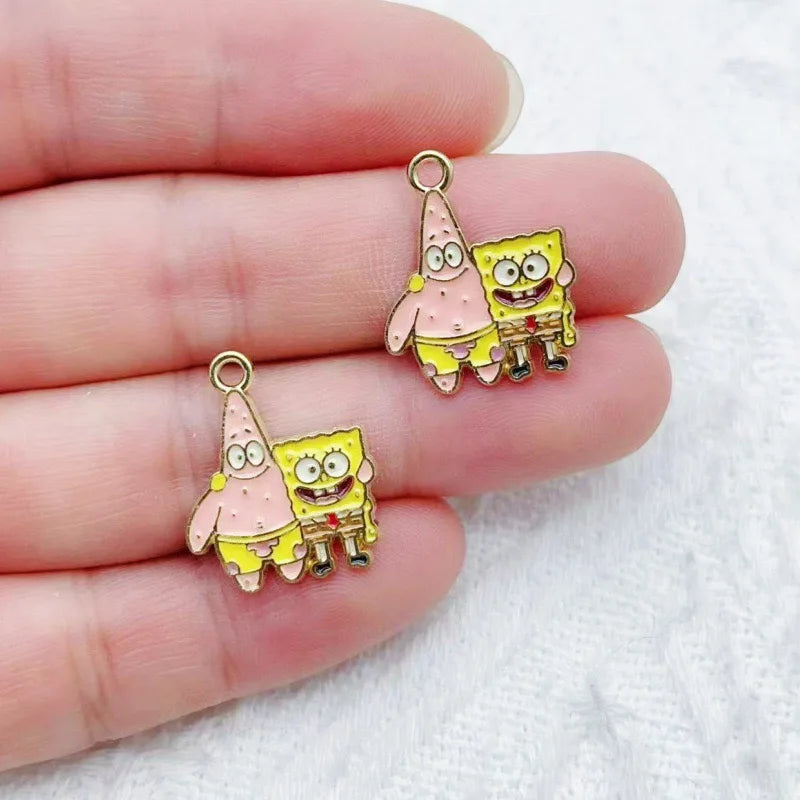 10pcs Cartoon Anime DIY Jewelry Accessories Alloy Drip Oil Pendant Keychain Earrings Bag Pendant