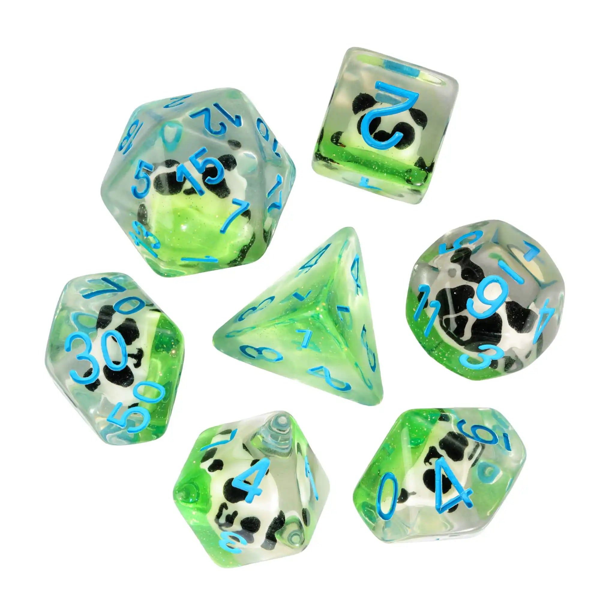 Cusdie Cute Animals DnD Dice Resin D4 D6 D8 D10 D% D12 D20 Polyhedral Dice Set for D&D Pathfinder Role Playing Table Board Games