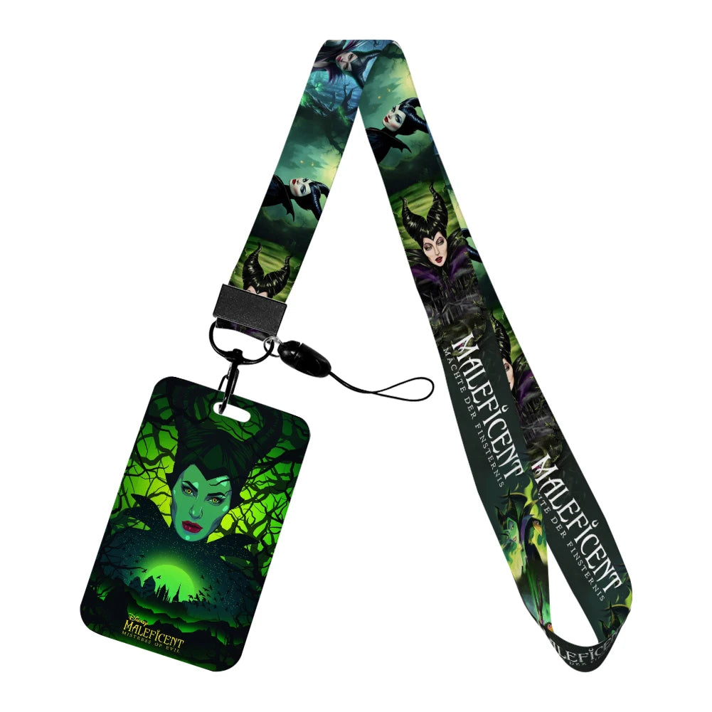 Disney Villains ID Badge Holder Neck Strap Pendant Door Card Holders Lanyards Girls Lanyard Student Kids Credential Holder