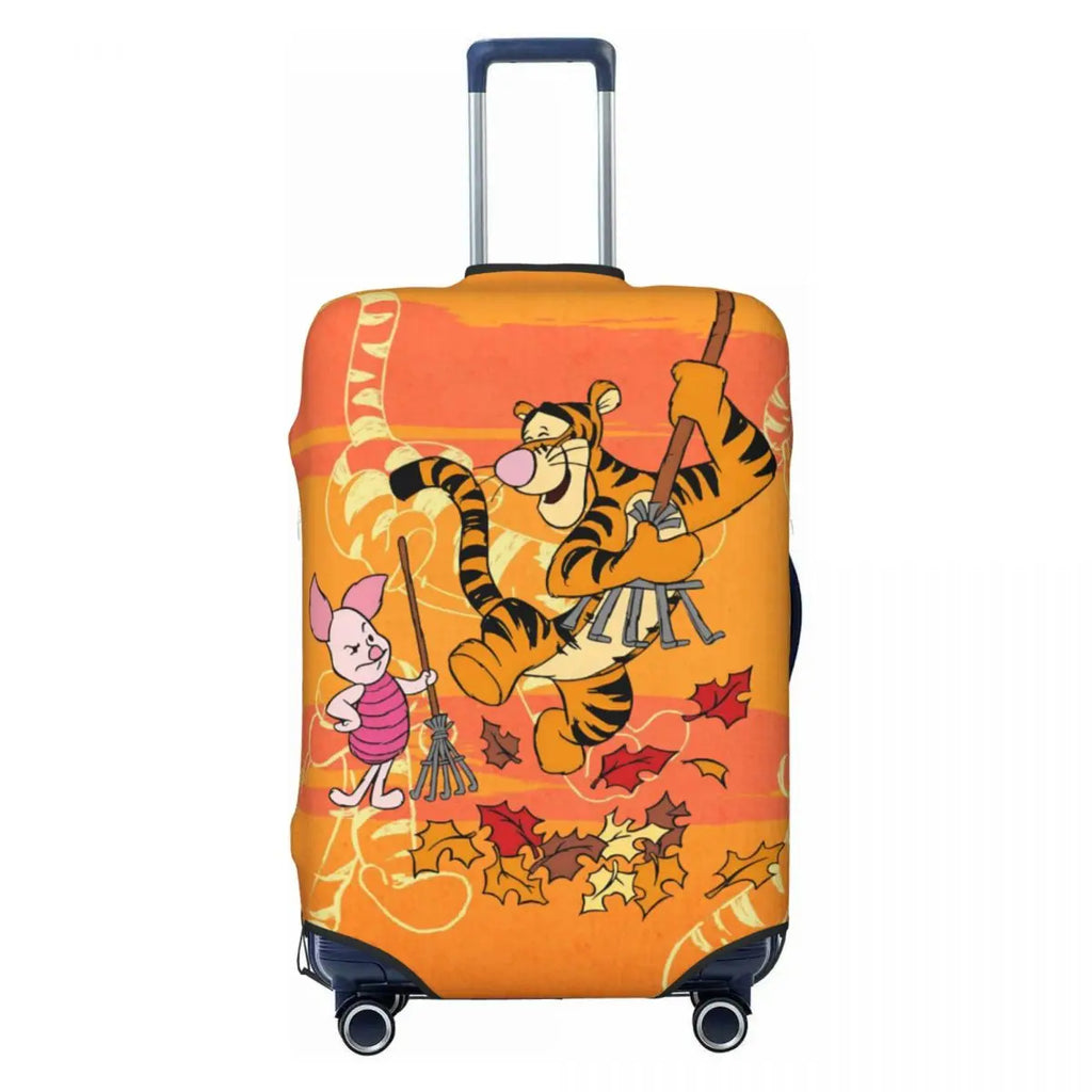 Custom My Friends Cartoon T-Tigger Pooh Luggage Cover Elastic Cartoon Travel Suitcase Protective Covers Suit For 18-32 inch
