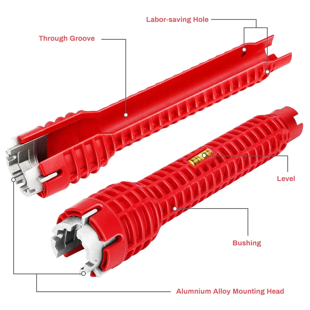 New 8 In 1 Multi Key Flume Magic Wrench Sink Plumbing Tools Magic Wrench Multi-purpose Wrench English Key Plumbing Wrench Tool