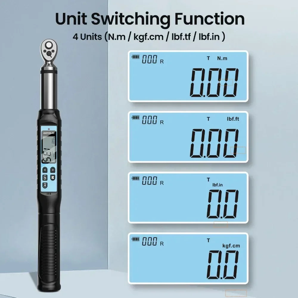1/2" 3/8" Digital Torque Wrench Professional Torque Adjustable Wrench Data Save Bike Car Bicycle Repair Torque Tool Key