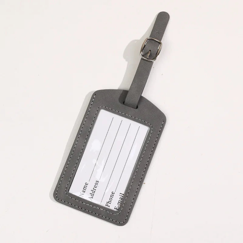 Leather Luggage Tag Name Address ID Holder Travel Accessories Baggage Label Suitcase Tag