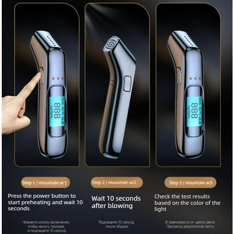 Diagnostic Tool Non-Contact Alcohol Breath Tester Alcoholmeter Tester LCD Screen Alcohol Detector Accuracy Breathalyzer New