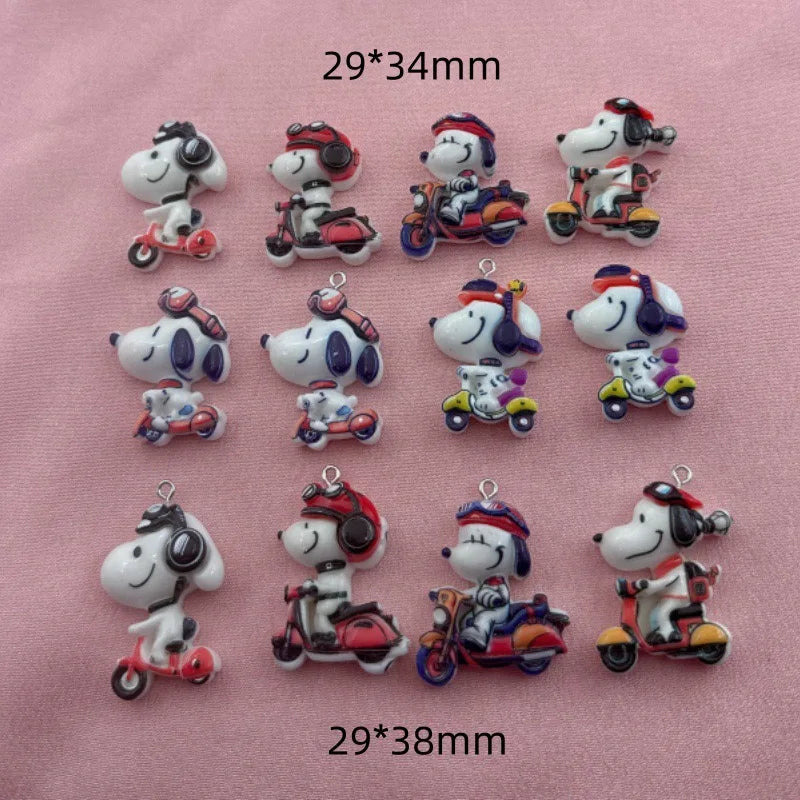10pcs resin cute card puppy series pendant, DIY jewelry making earrings, keychain accessories