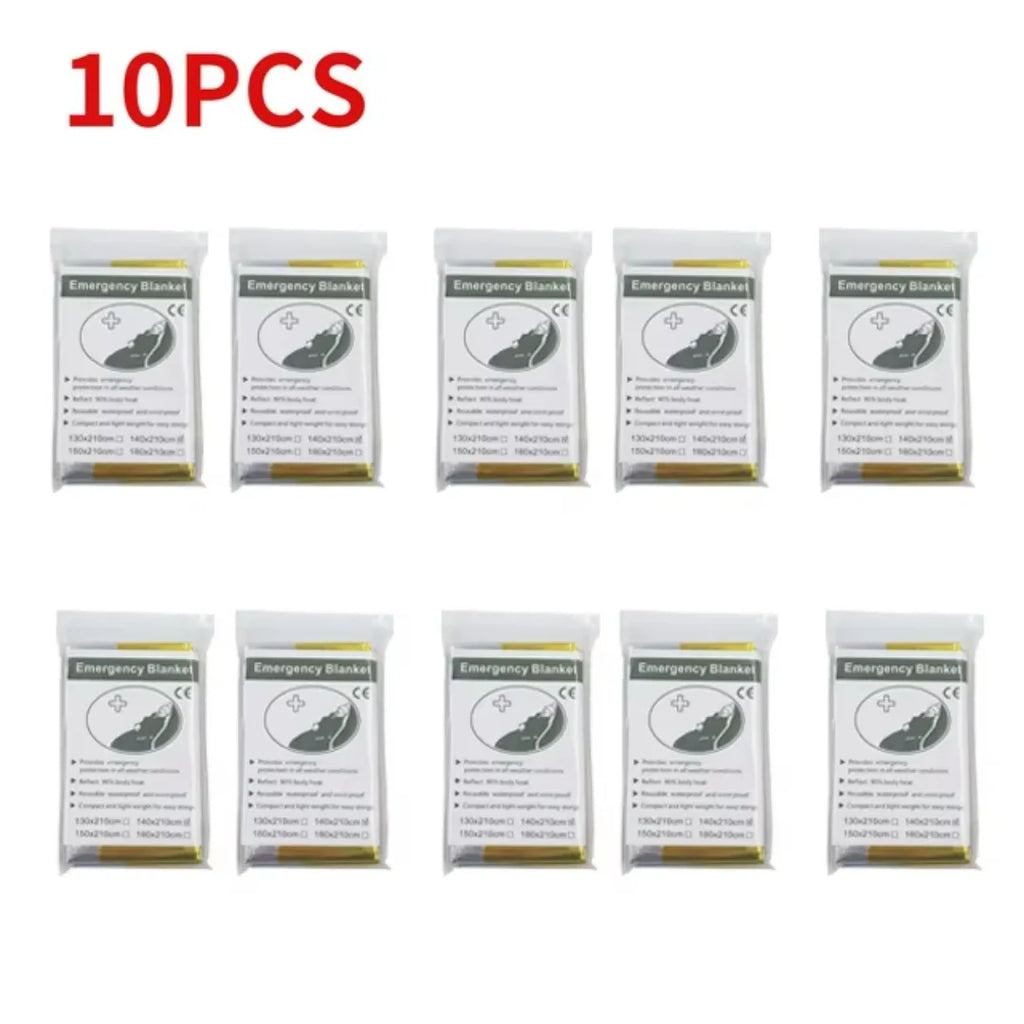 5 - 30Pcs Gold - Silver Thermal Survival Blankets, 130X210Cm, Waterproof & Military - Grade, Ideal for Outdoor Emergency