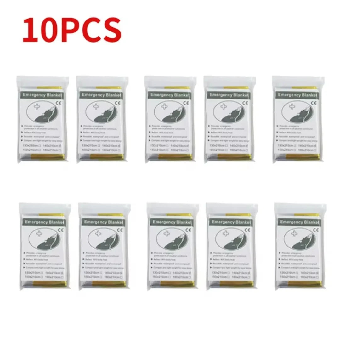 5 - 30Pcs Gold - Silver Thermal Survival Blankets, 130X210Cm, Waterproof & Military - Grade, Ideal for Outdoor Emergency