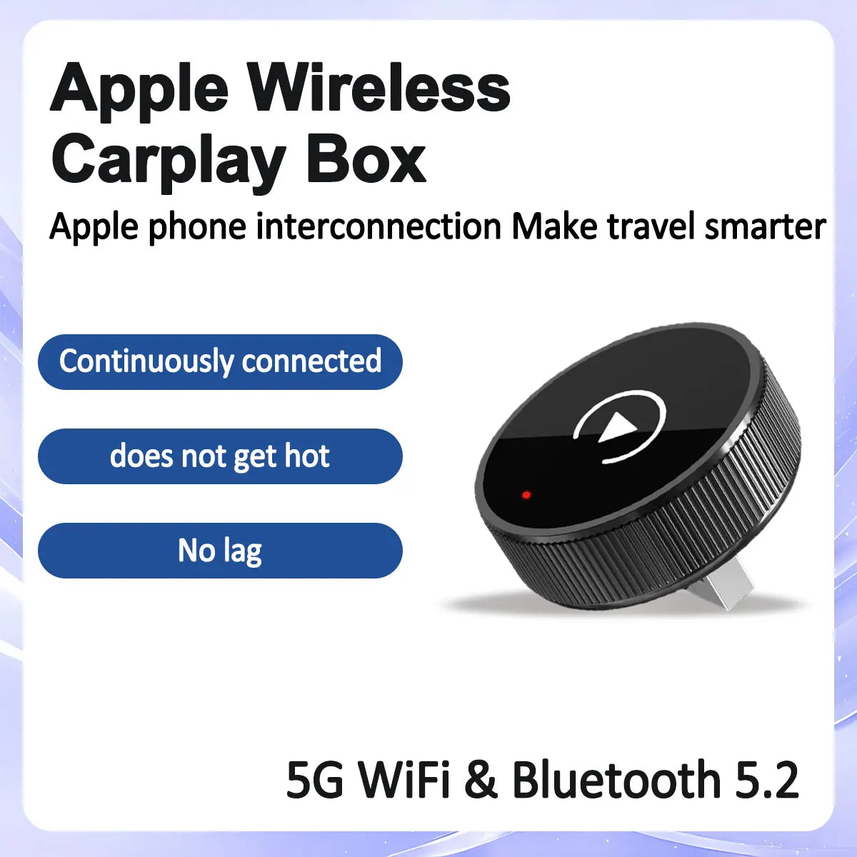 2 in 1 Wireless CarPlay Android Auto Adapter Smart USB Auto Connect Plug & Play for iPhone and Android Factory Wired Cars