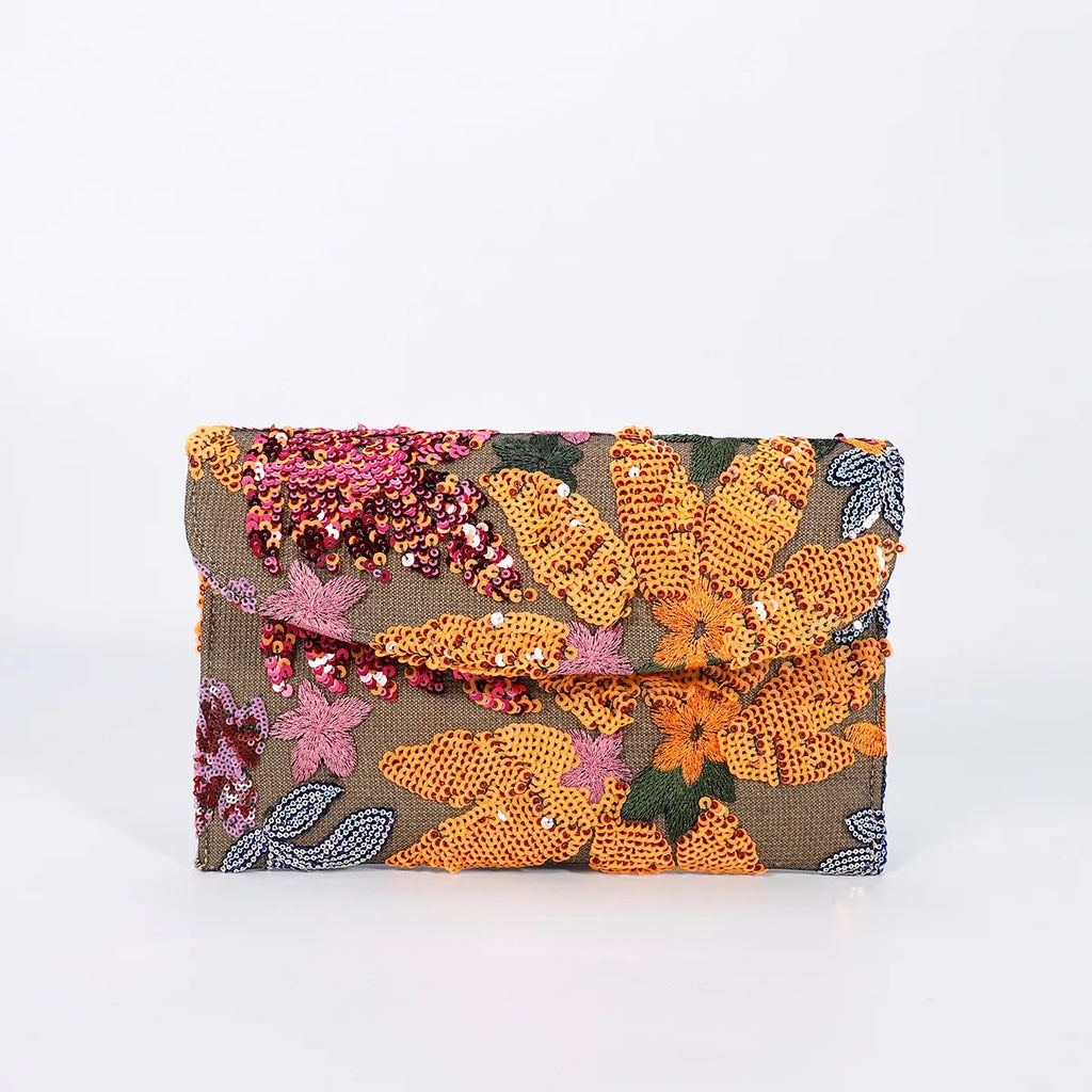 Cross-border High-end Envelope Bag, Sequined Embroidery Straw-woven Niche Women's Clutch Bag, Summer New Woven Women's Clutches