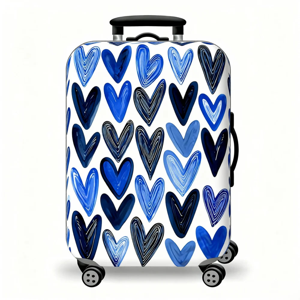 Sweet and cute flower love printed suitcase cover, elastic fabric washable travel trolley case cover