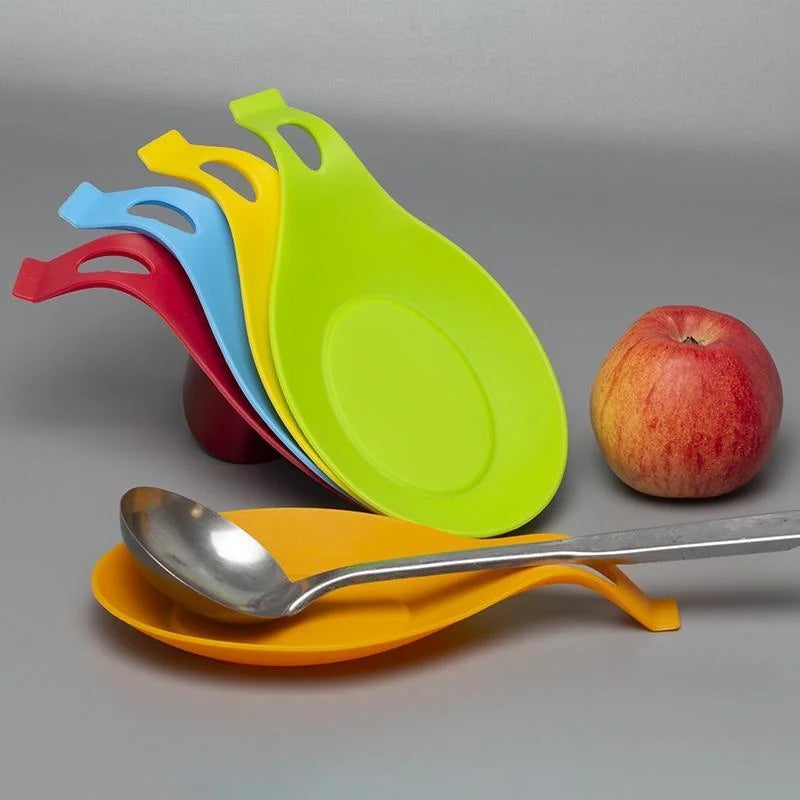 Silicone Spoon Holder Rest Pad Kitchen Utensils Spatula Eggbeater Heat Resistant Placemat Tray Insulation Mats Kitchen Tools