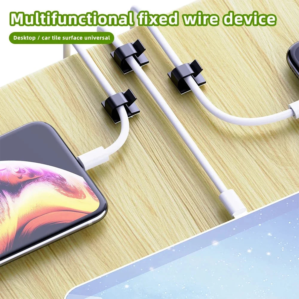 50Pcs Cable Clip Self-Adhesive Cable Organizer Wire Protector Holder For Mouse Headset Wire Storage Desktop Tidy Management Clip