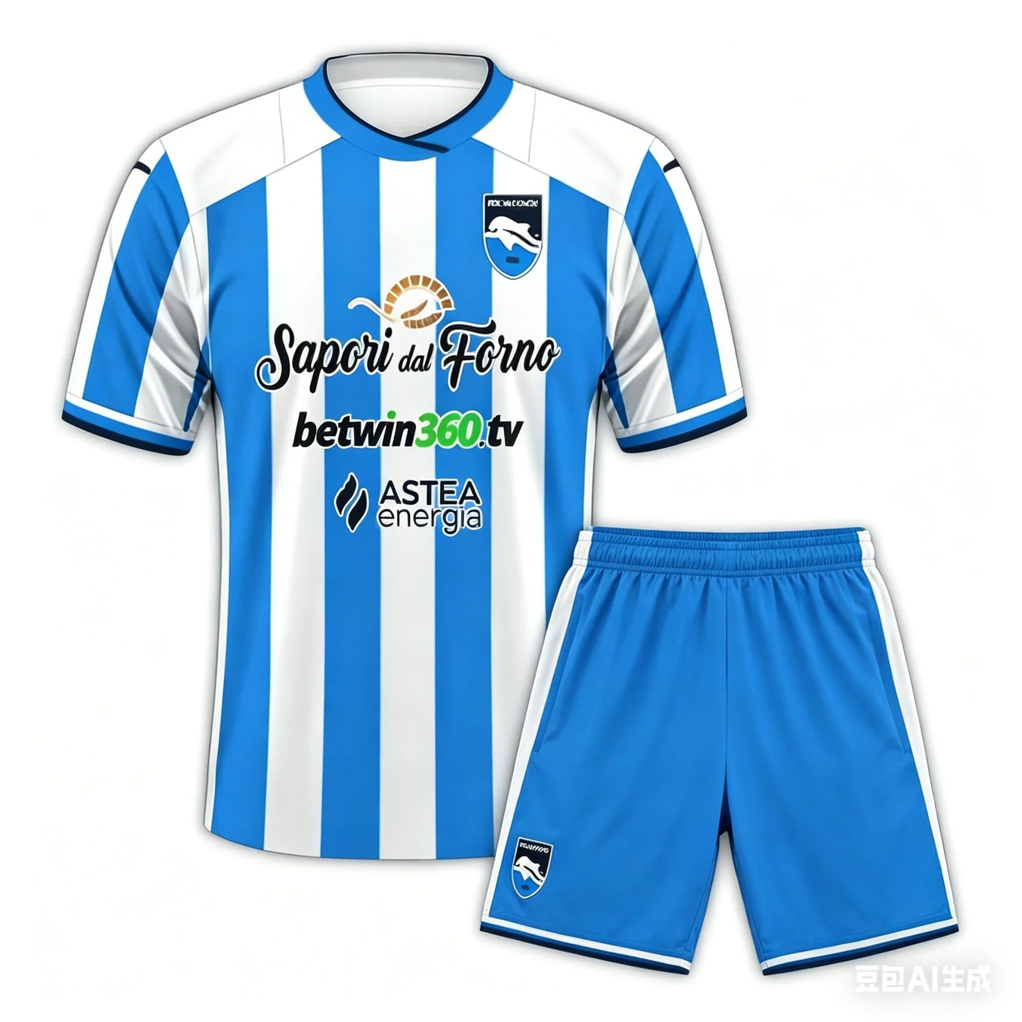 Soccer Jersey Set Pescara Calcio 2025-26 Home 3D Printed Adult  Athleisure T-Shirt Set Family Summer Quick-dry Soft Lightweight