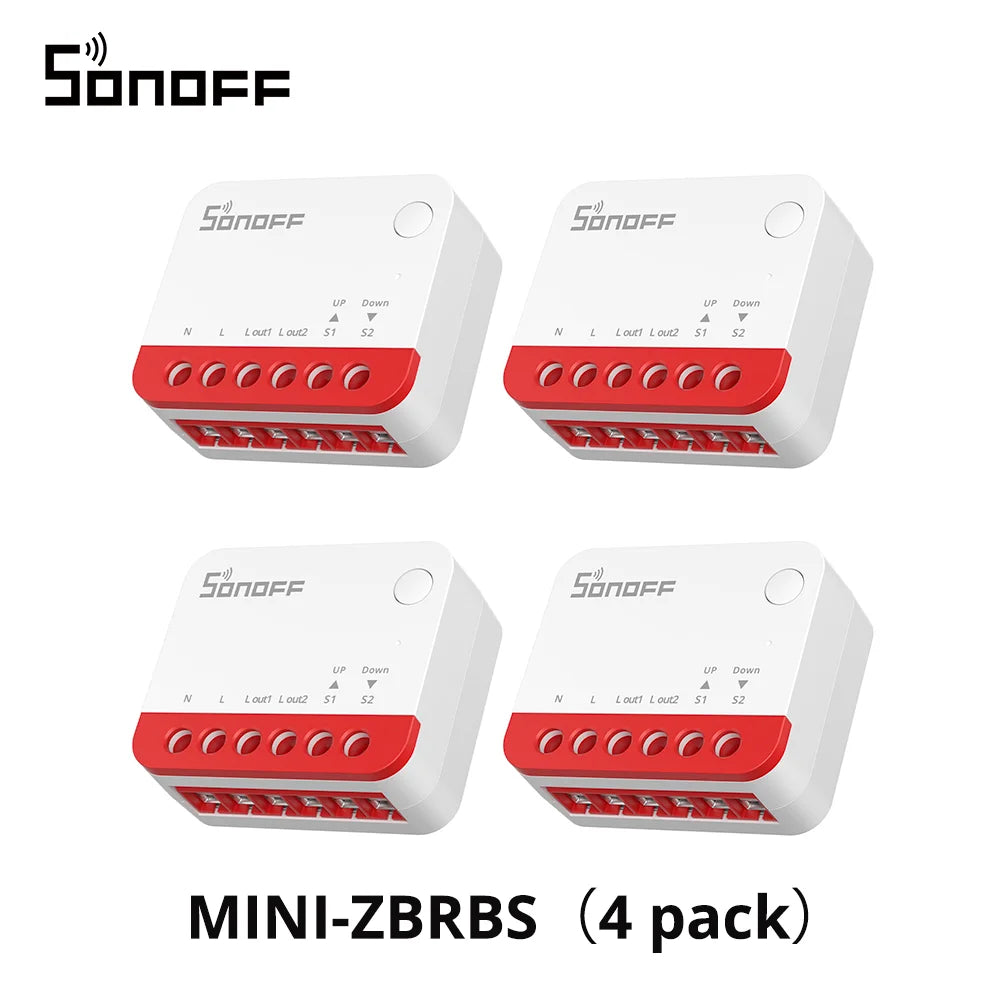 SONOFF MINI-ZBRBS Zigbee Smart Roller Shutter Switch Mini Size Smart Scene Signal Booster Transform Curtains Sonoff Zigbee Hub