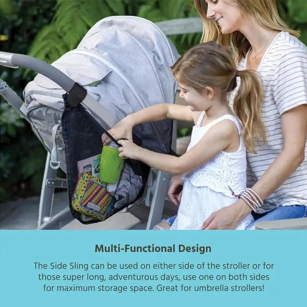 Large Capacity Baby Stroller Side Sling Breathable Mesh Side Mesh Stroller Storage Caddy Universal Baby Stroller Hanging Bag