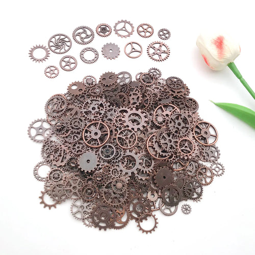 1 Bag Random Assorted Steampunk Zinc Alloy Gear DIY Pendants, Jewelry Craft Findings & Supplies.