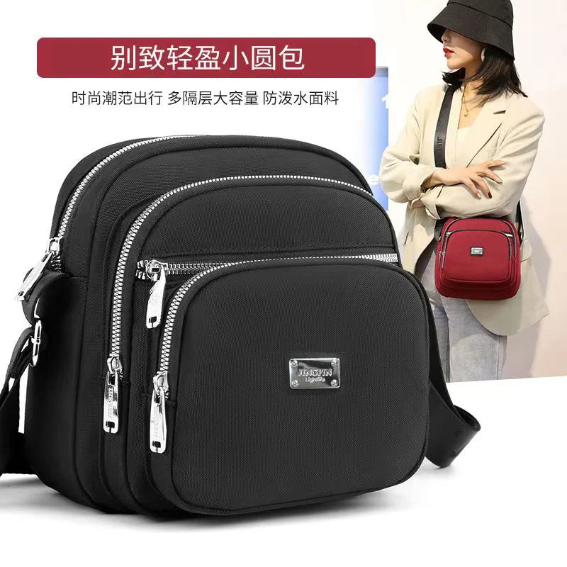 Daily Wear Slim Multi-layer Shoulder Bag Adjustable Wide Strap, Simple Solid Color Crossbody for Ladies Casual Street Matching