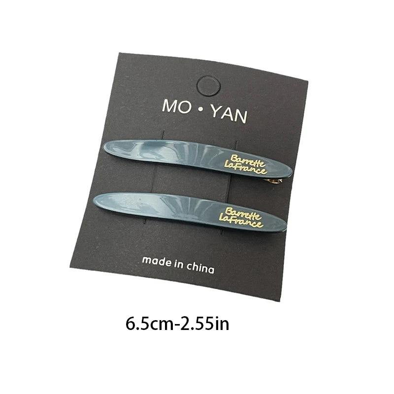 2pcs Simple Clip Korean Hair Clip for Women New High-end Bangs Clip Hair Accessories Acetate Hair Clip