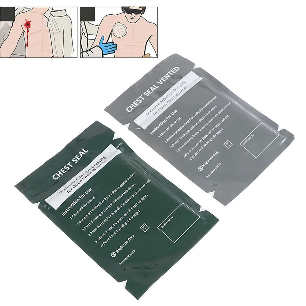 Chest Seal Quick Useful Chest Wound Emergency Occlusive Dressing Bandage First Aid Kit Accessories Rescue Chest Seal Vented