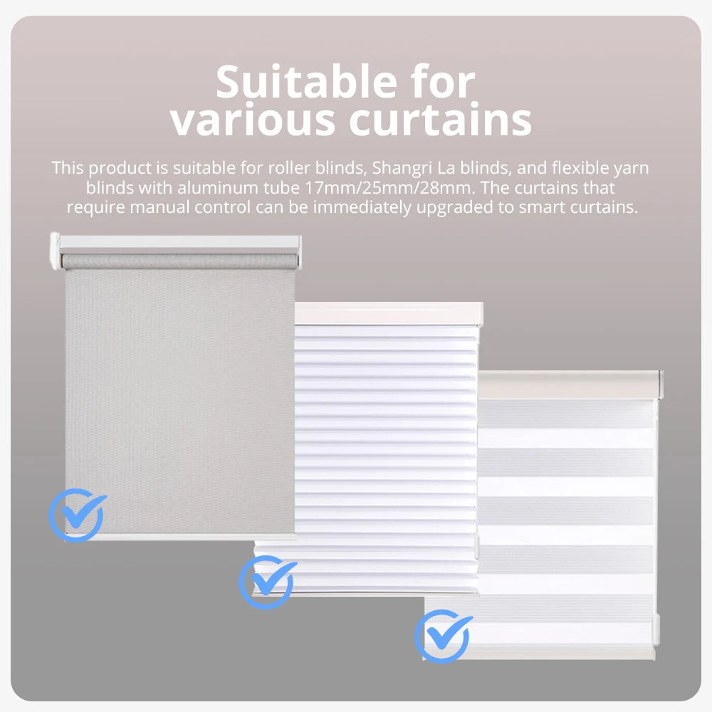 Matter Over WiFi Electric Curtain Engine for 25mm 28mm Tube Smart Roller Blinds Motor Homekit Smartthings Alexa Google Home HA