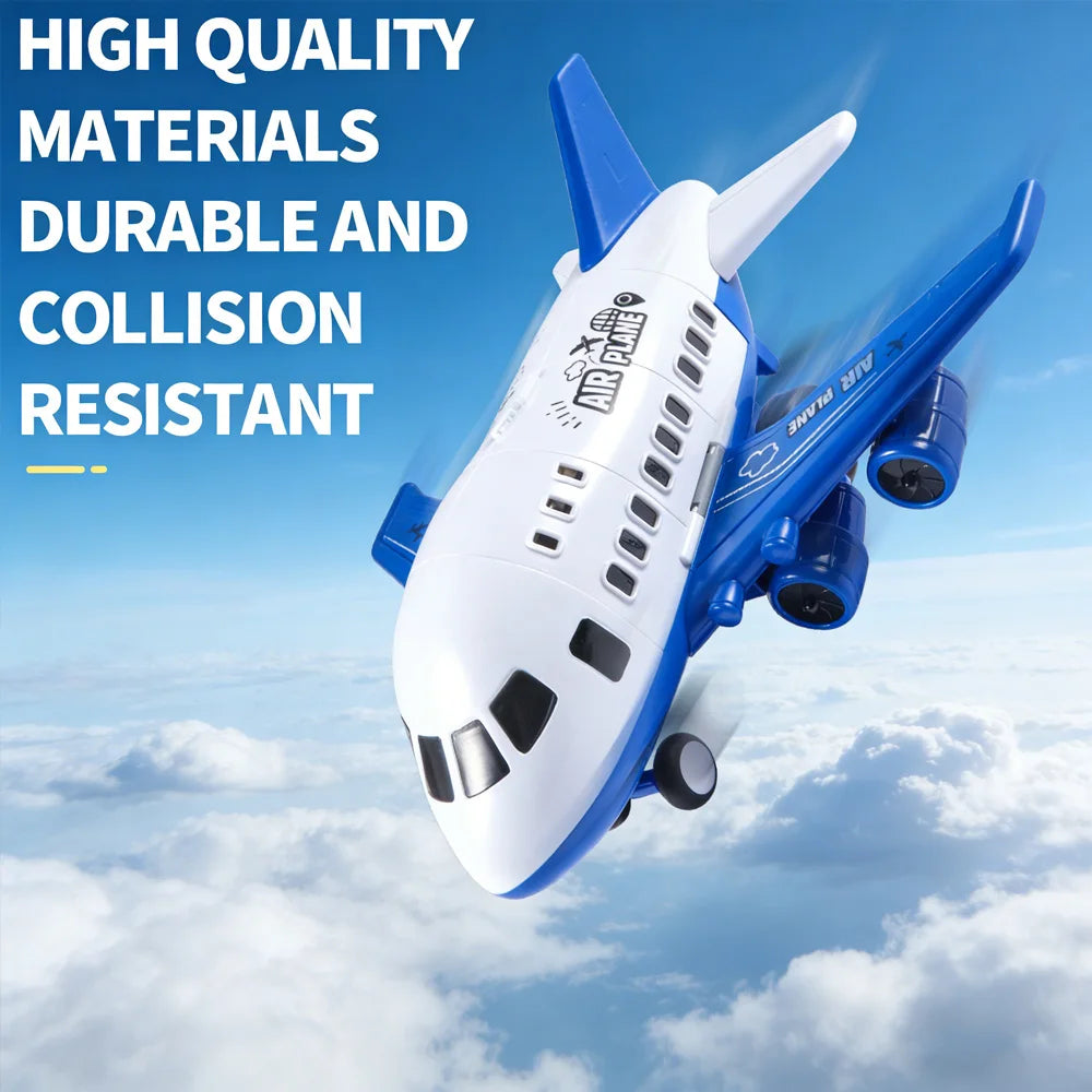 Hot Sale Large Inertial Plane Toy Set with 6 Mini Cars - Perfect Gift for Kids on Christmas/Children's Day
