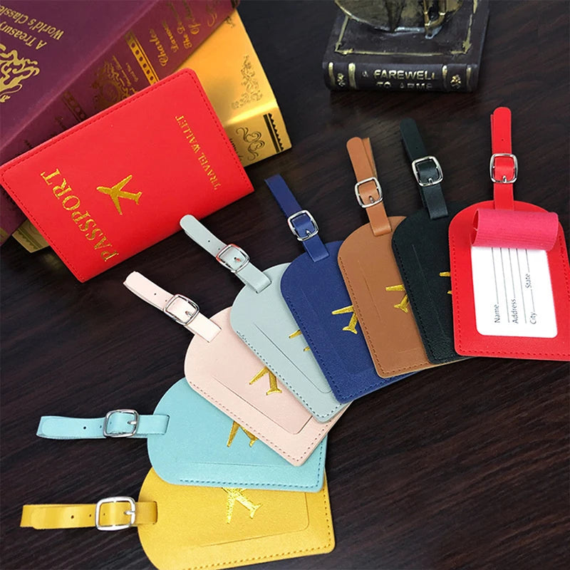 1pcs PU Leather Luggage Tag Name ID Labels Travel Suitcase Identifier Label Boarding Bag Tag Travel Accessories