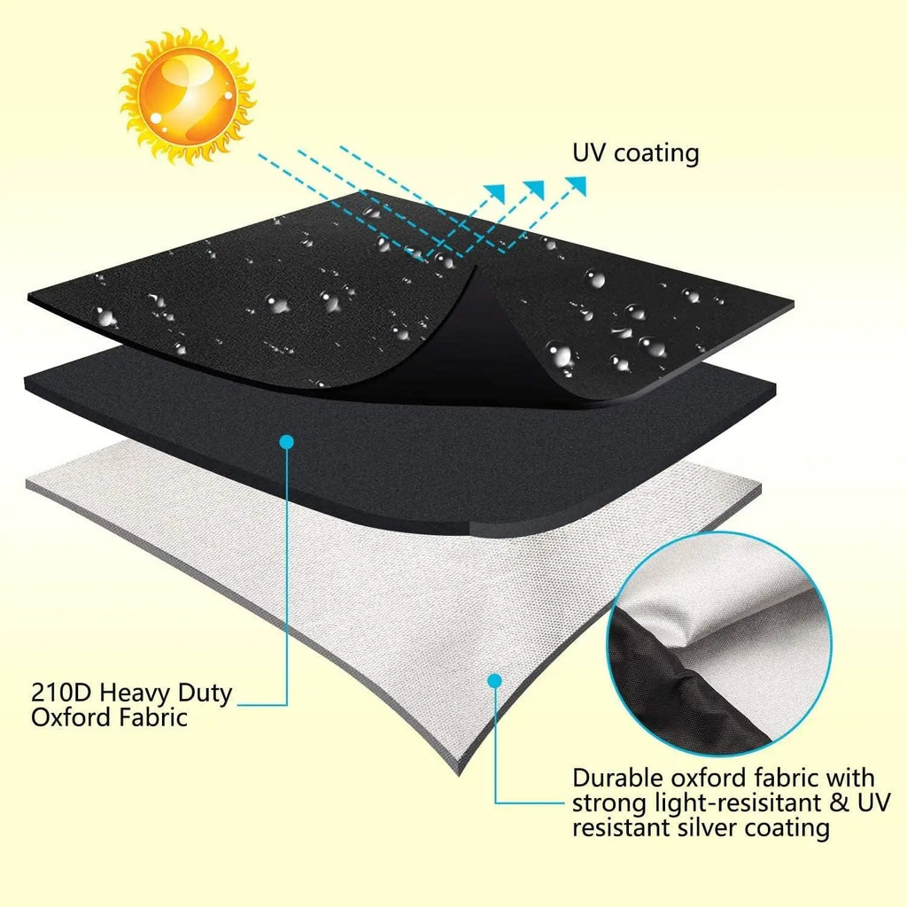 Waterproof Dome BBQ Cover for Weber Charcoal Kettle & Char-Broil Grill, Heavy Duty Outdoor Smoker Cover with Drawstring