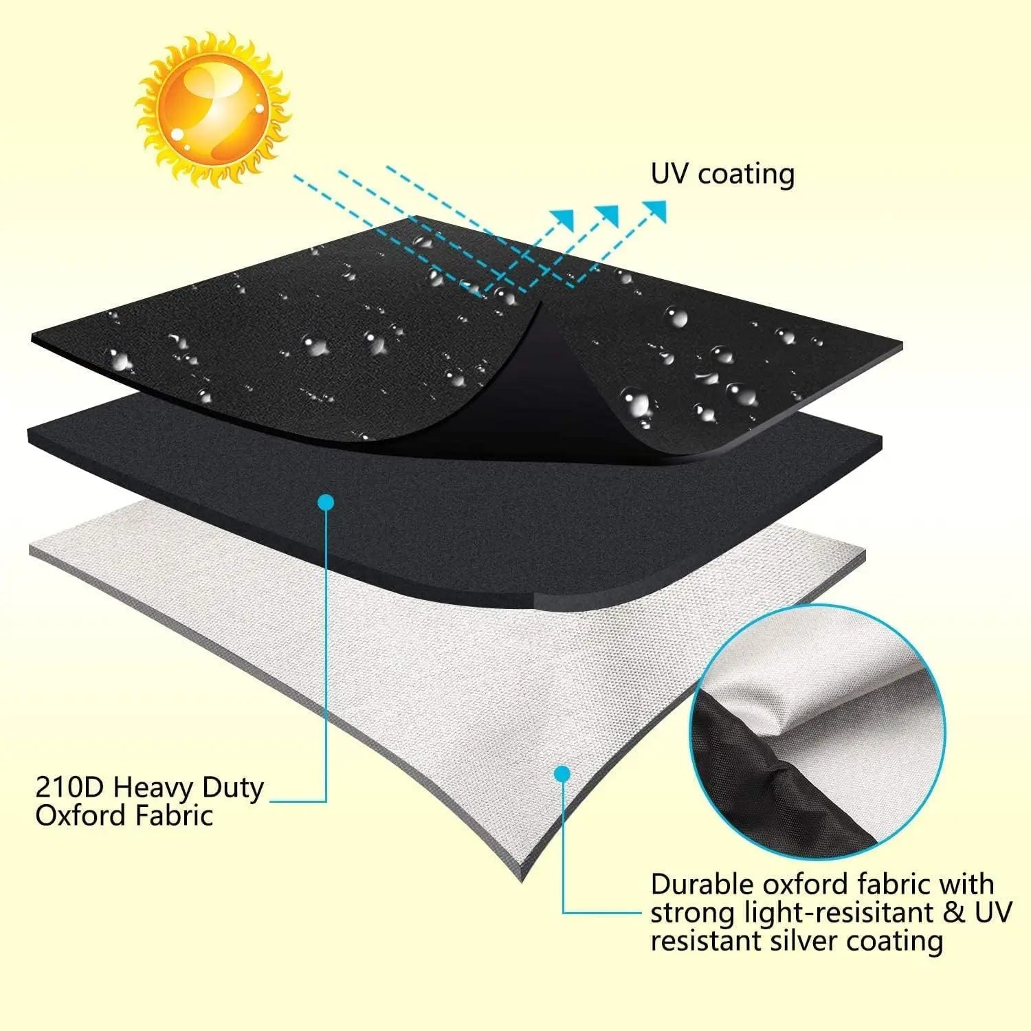 Waterproof Dome BBQ Cover for Weber Charcoal Kettle & Char-Broil Grill, Heavy Duty Outdoor Smoker Cover with Drawstring