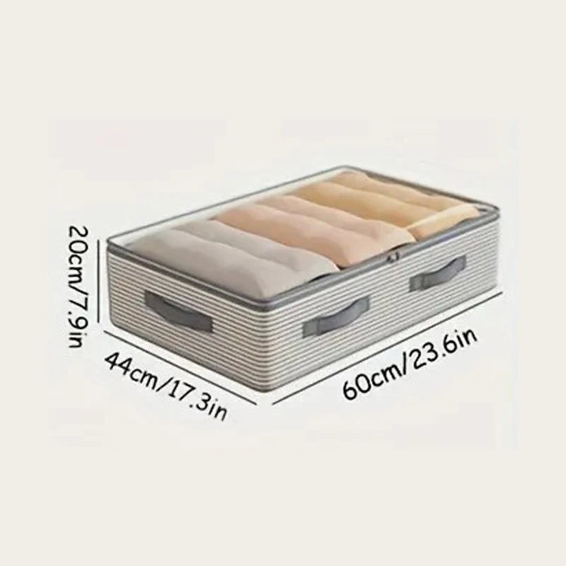 Non-Woven Large Storage Organizer Bag -Heavy-Duty Fabric with Clear Window Multi-Layer Clothing Organizer for Closet Under-Bed