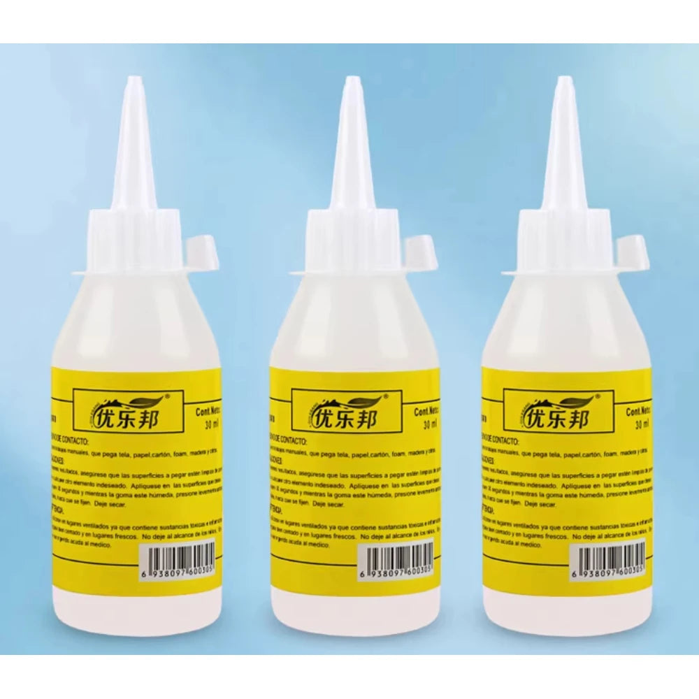 30ml Transparent Strong Alcohol Glue Non-Woven Fabric Handmade Adhesive for DIY Craft, Diamond Painting, Button & Twine Fixing