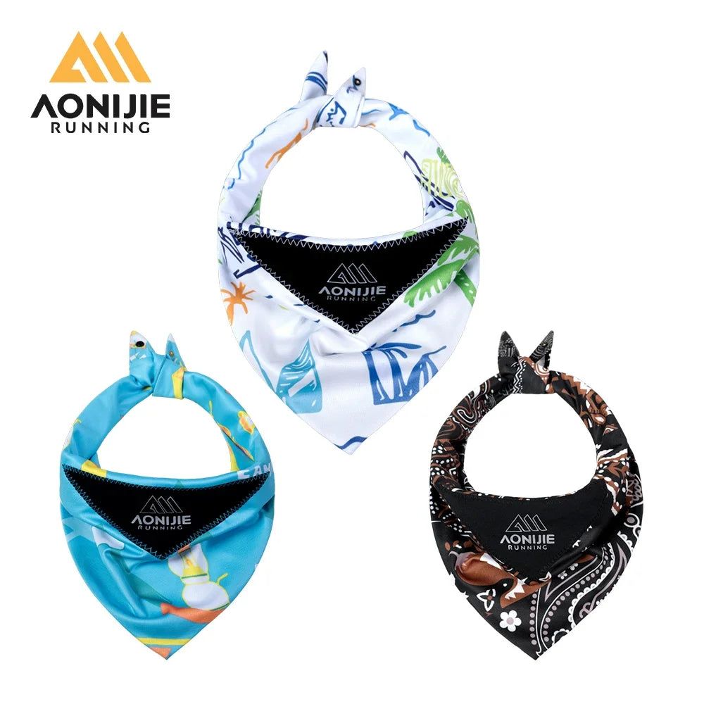 AONIJIE E4427 Upgraded Version Sports Ice Towel Neck Protection Sunscreen Triangle Scarf Sweat Absorption Breathable for Running