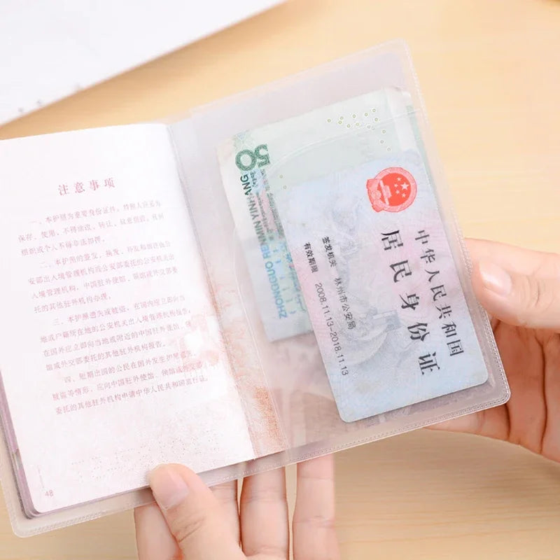 1-10PCS Travel Dirt Protection Passport Cover Wallet Purse PVC Transparent Women ID Business Credit Card Passport Bag Pouch