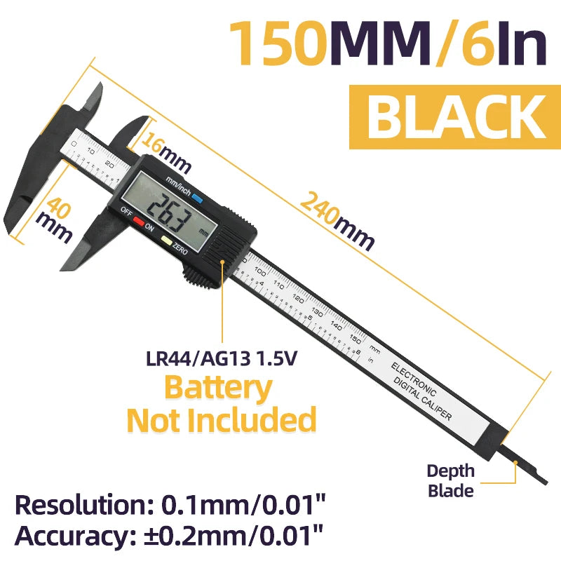 Plastic Caliper Pachometer Digital Caliper Electronic Ruler Vernier Digital Caliber Measuring Tool Digital Calibrator Micrometer