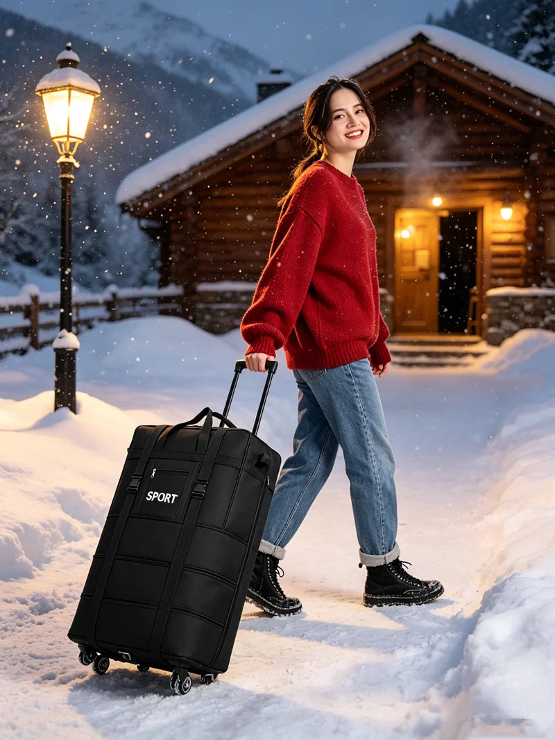 Large Capacity Dormitory Cotton Quilt Storage Bag with Wheels Travel Bag Student Luggage Bag Oxford Cloth Waterproof Dustproof